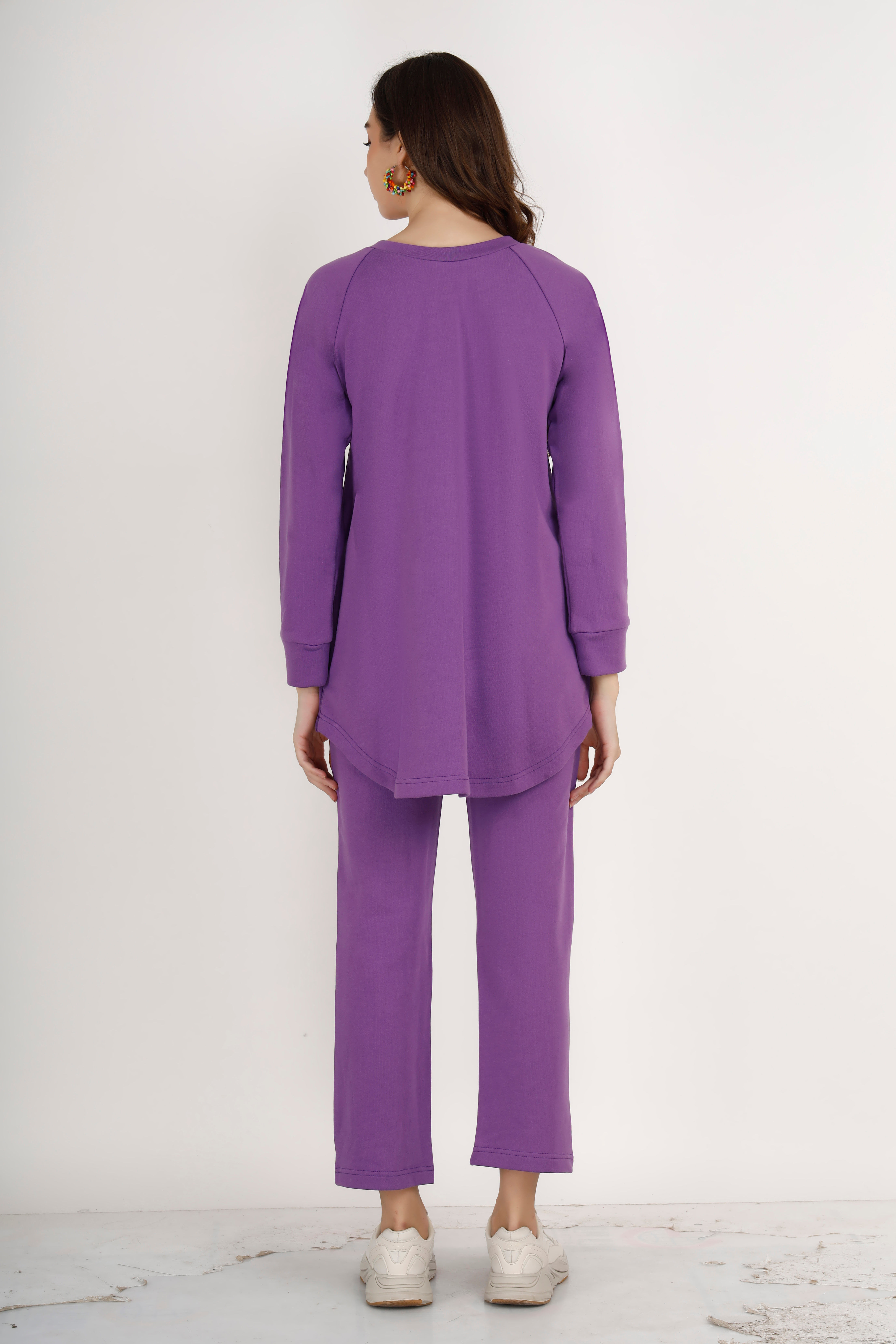 Women's Purple Coord-Set with Side Buttons thumbnail 5